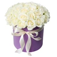 White roses in a box