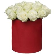Box with white roses