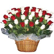 Basket of flowers from 45 imported roses