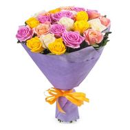 Bouquet of 21 multi-colored roses