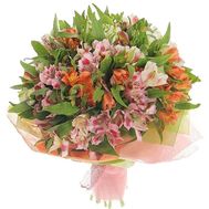 Bouquet of 21 multicolored alstroemerias