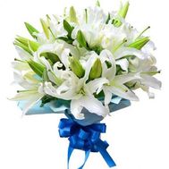 Bouquet of 7 white lilies flowers