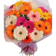 Bouquet of flowers from 25 multi-colored gerberas