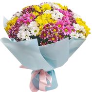 Bouquet of 27 multi-colored chrysanthemums