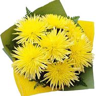 Bouquet of 9 yellow chrysanthemums