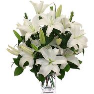 Bouquet of flowers of 5 white lilies