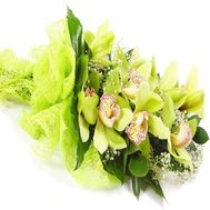 Bouquet of flowers from 3 branches of a pink orchid
