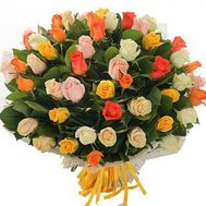 Bouquet of 55 multi-colored roses