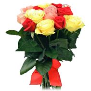 Bouquet of 15 multi-colored roses