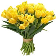 Bouquet of flowers from 25 yellow tulips