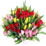 Bouquet of 101 different colored tulips