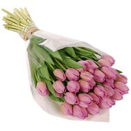 Bouquet of 35 pink tulips