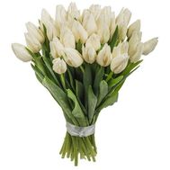 Bouquet of flowers from 35 white tulips