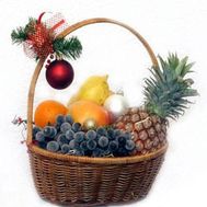 Fruit basket with Christmas decoration