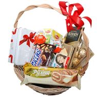 Gift basket of sweets, chocolate and other sweets