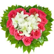 Heart of roses and lilies