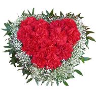 Heart of 17 carnations