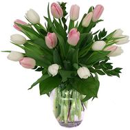Bouquet of flowers from 19 tulips