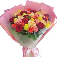 Bouquet of 55 multi-colored roses