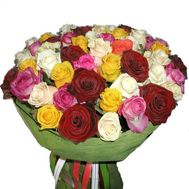 Bouquet of 71 multi-colored roses
