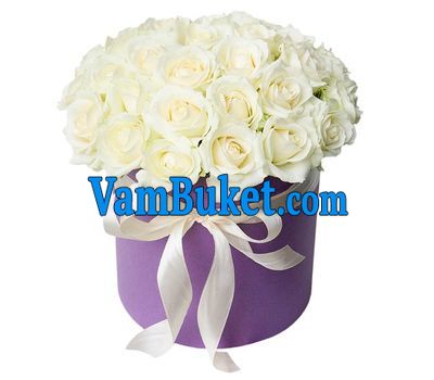 White roses in a box