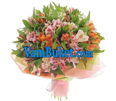 Bouquet of 21 multicolored alstroemerias