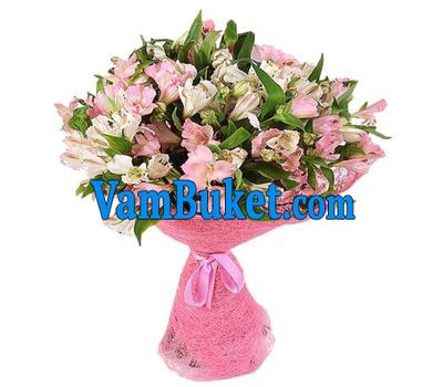 Bouquet of 21 white and pink alstroemeria