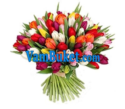 Bouquet of flowers from 101 tulips