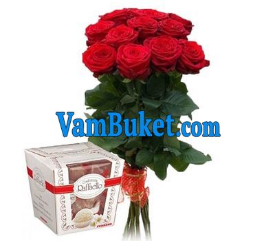 11 red roses and rafaello