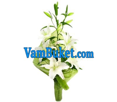 Bouquet of flowers from 1 white lily