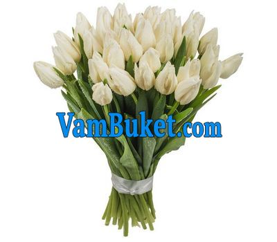 Bouquet of flowers from 35 white tulips