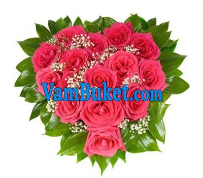 Heart of 19 red roses