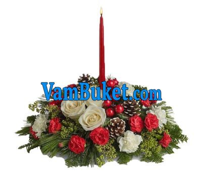 Композиція до Нового року з свічок