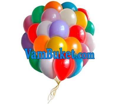 25 multi-colored balloons