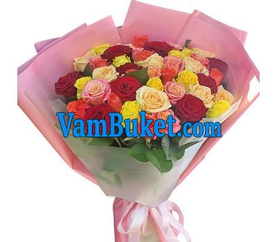 Bouquet of 55 multi-colored roses